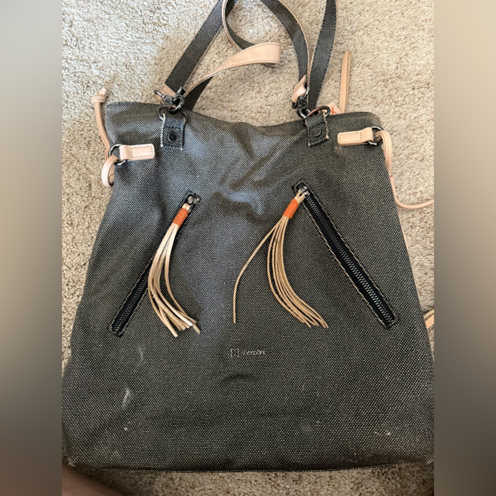 Sherpani Black Backpack with Tan Details